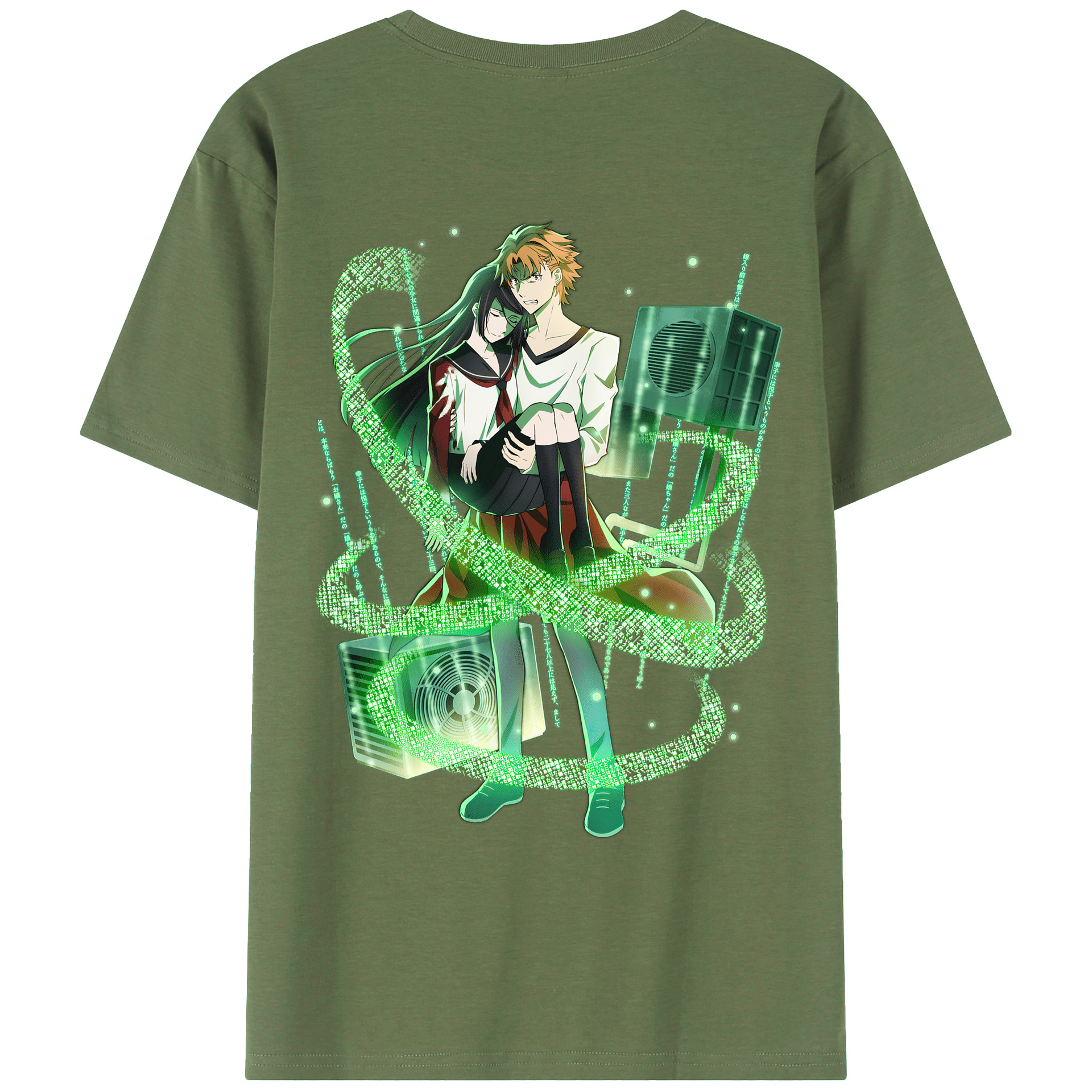 （画像用） 文豪ストレイドッグス Bungo Stray Dogs 綿100％ メンズ半袖Tシャツ（バックプリント） 通気性